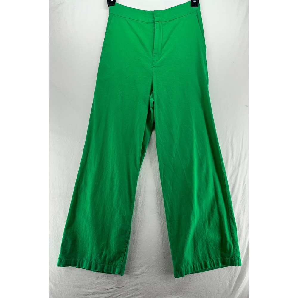Princess Polly Green Wide Leg High Waisted Trousers Pants Womens US 6